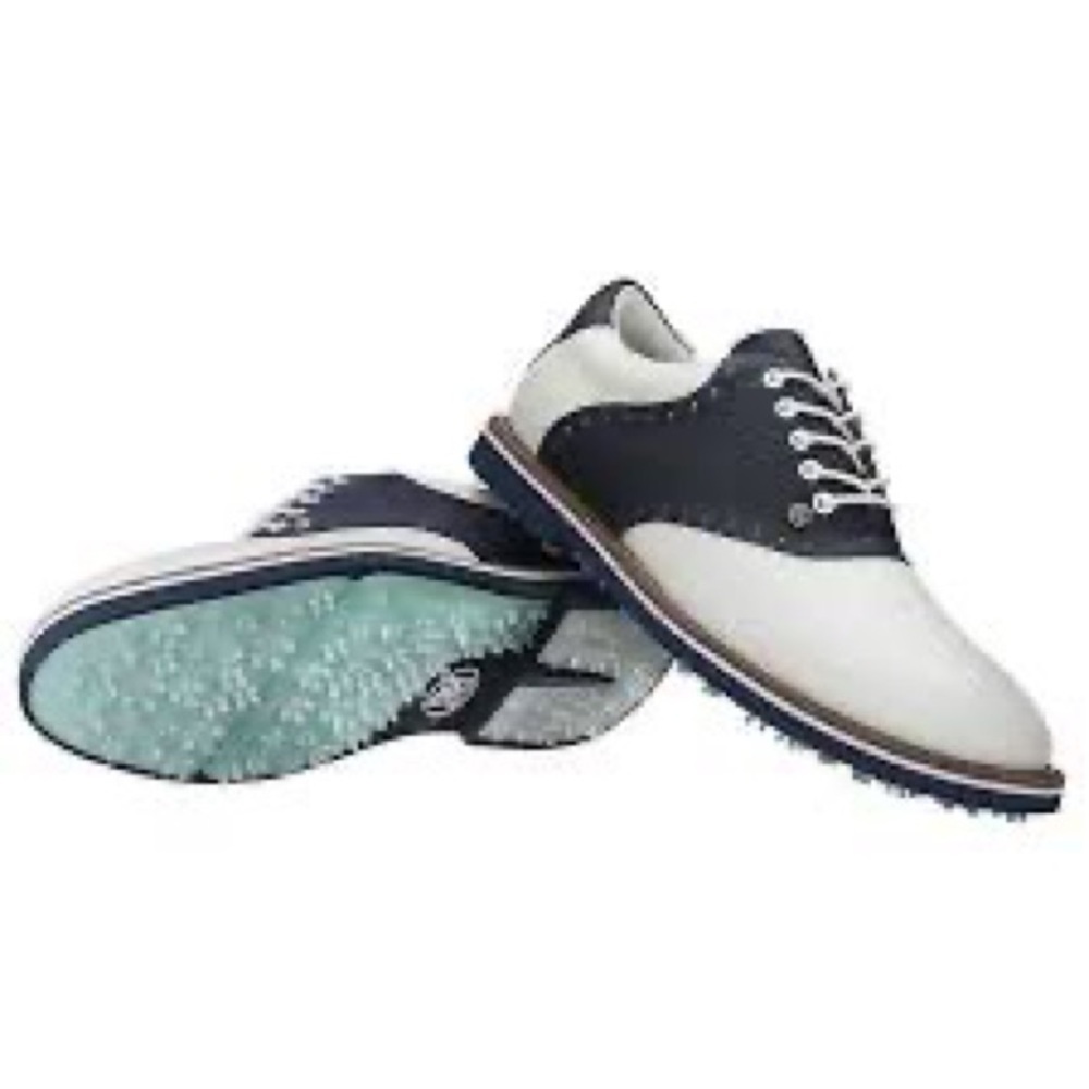 G/FORE White and Navy Men's Two-Tone Athletic Golf Shoes